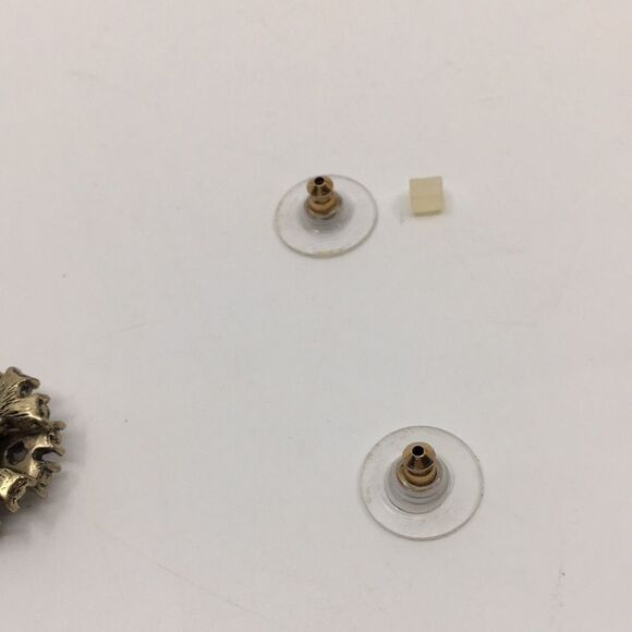 Banana Republic Black & Rhinestone Glass Multi-tiered Stud Brass Tone Earrings - Picture 14 of 14